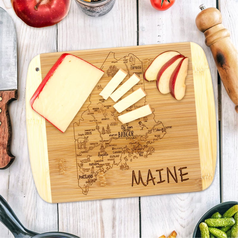 Totally Bamboo A Slice of Life Maine State Serving and Cutting Board, 11" x 8.75" - Image 2